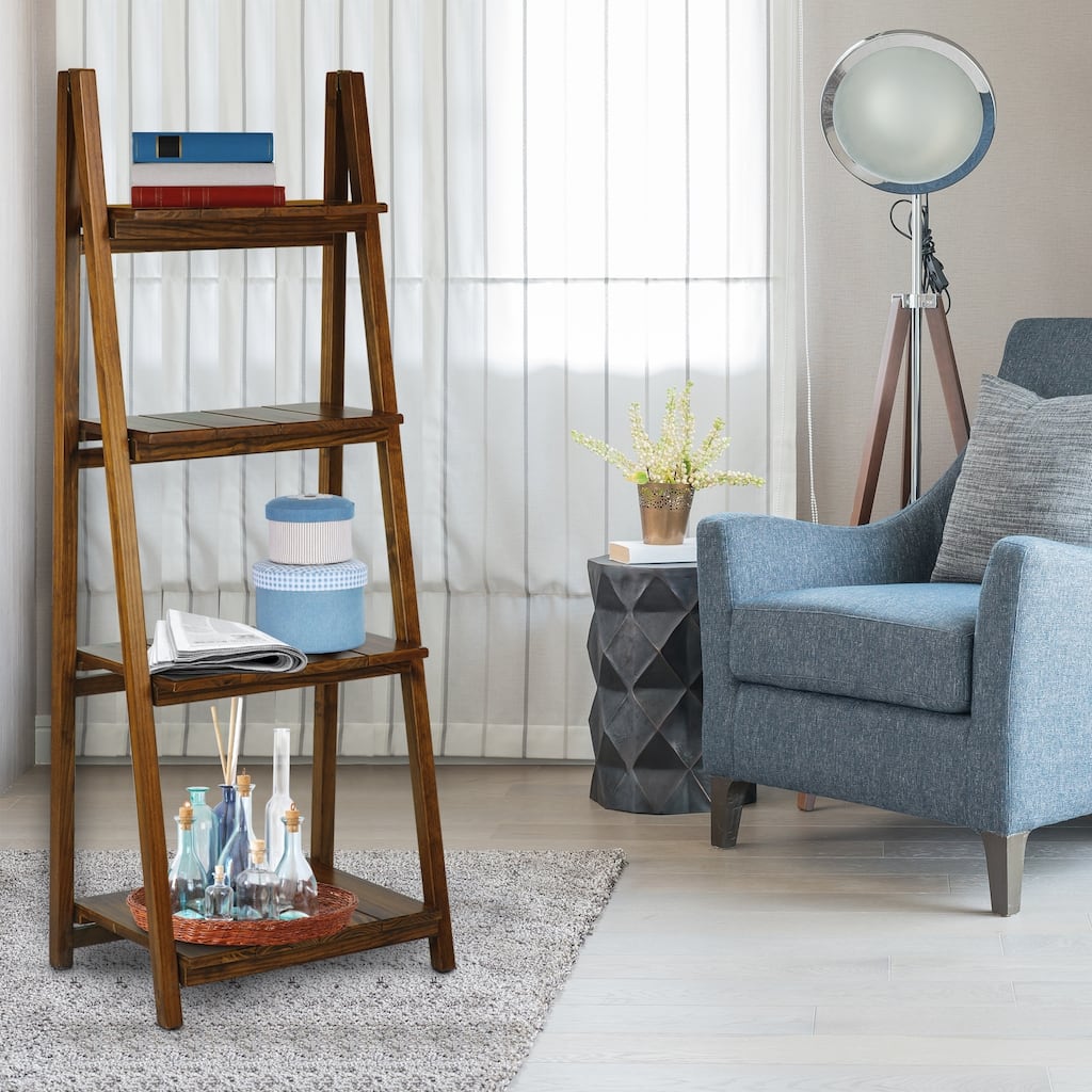 Manhasset Slatted 4-shelf Folding Bookcase