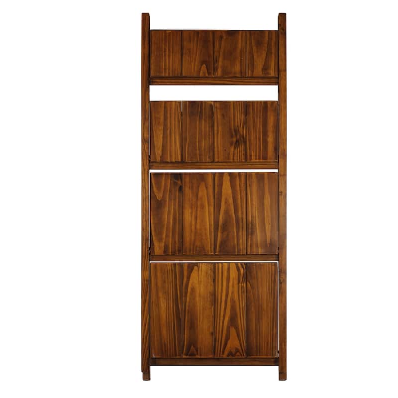 Manhasset Slatted 4-shelf Folding Bookcase
