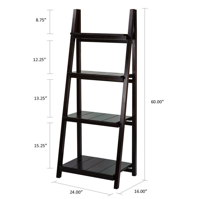 Manhasset Slatted 4-shelf Folding Bookcase