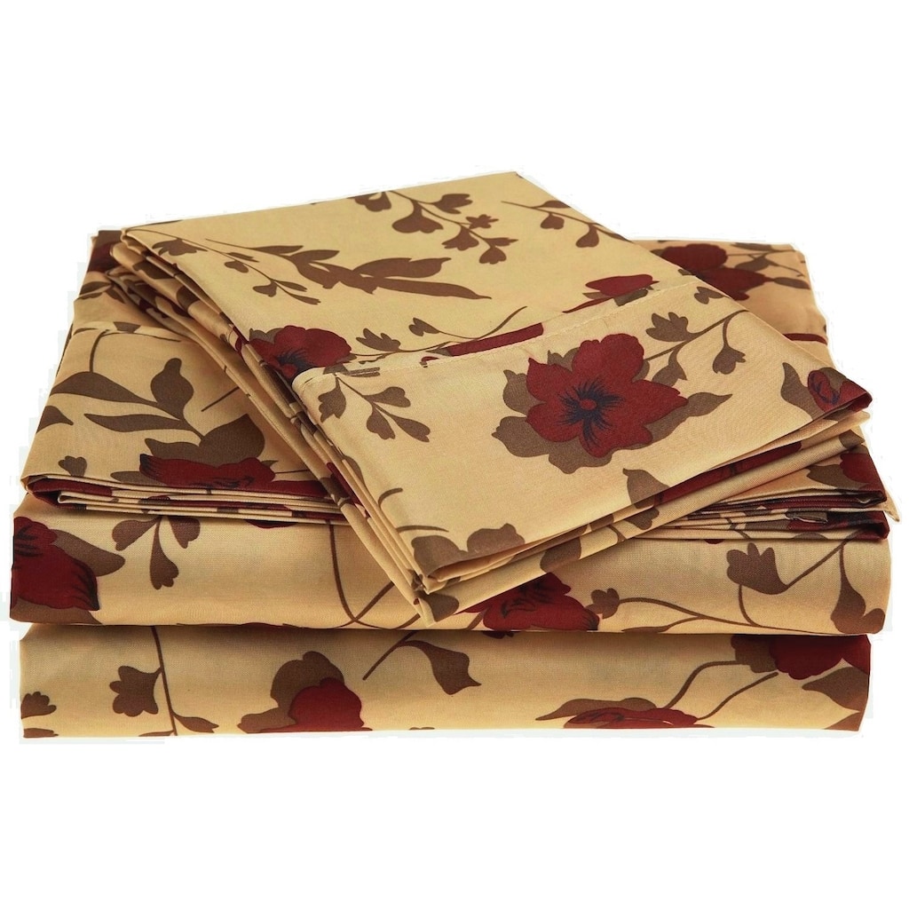 Superior Wrinkle Resistant Printed Deep Pocket Microfiber Sheet Set