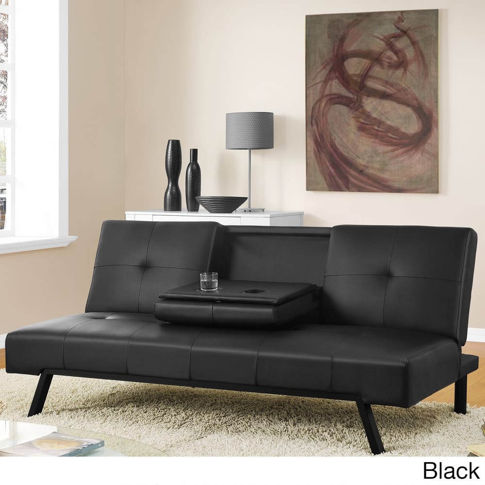 DHP Wynn Cupholder Futon Sofa Bed
