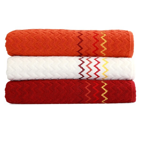 Authentic Hotel and Spa Luxury Jacquard Chevron Turkish Cotton Bath Towel (Set of 2)