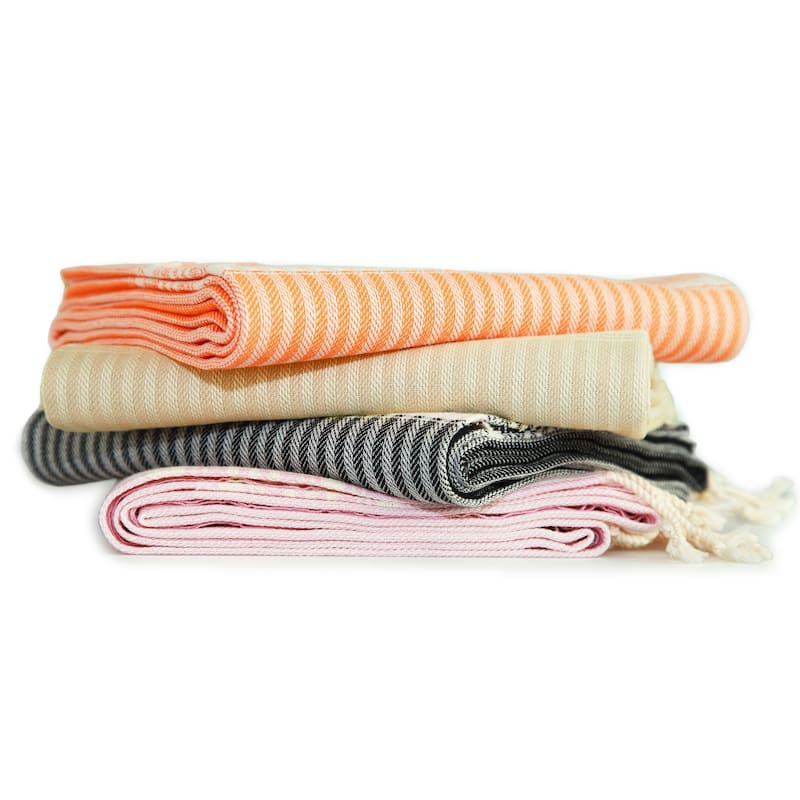 Authentic Hotel and Spa Pestemal Fouta Allure Herringbone Turkish Cotton Towel