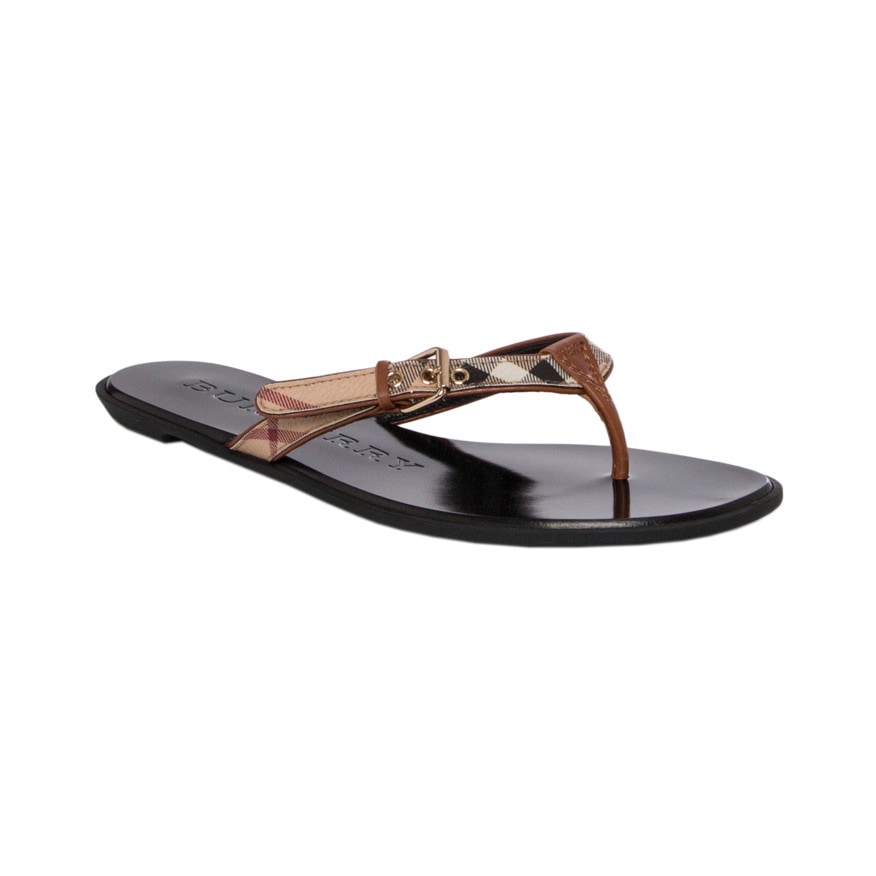 Burberry Parsons Leather Flip Flops