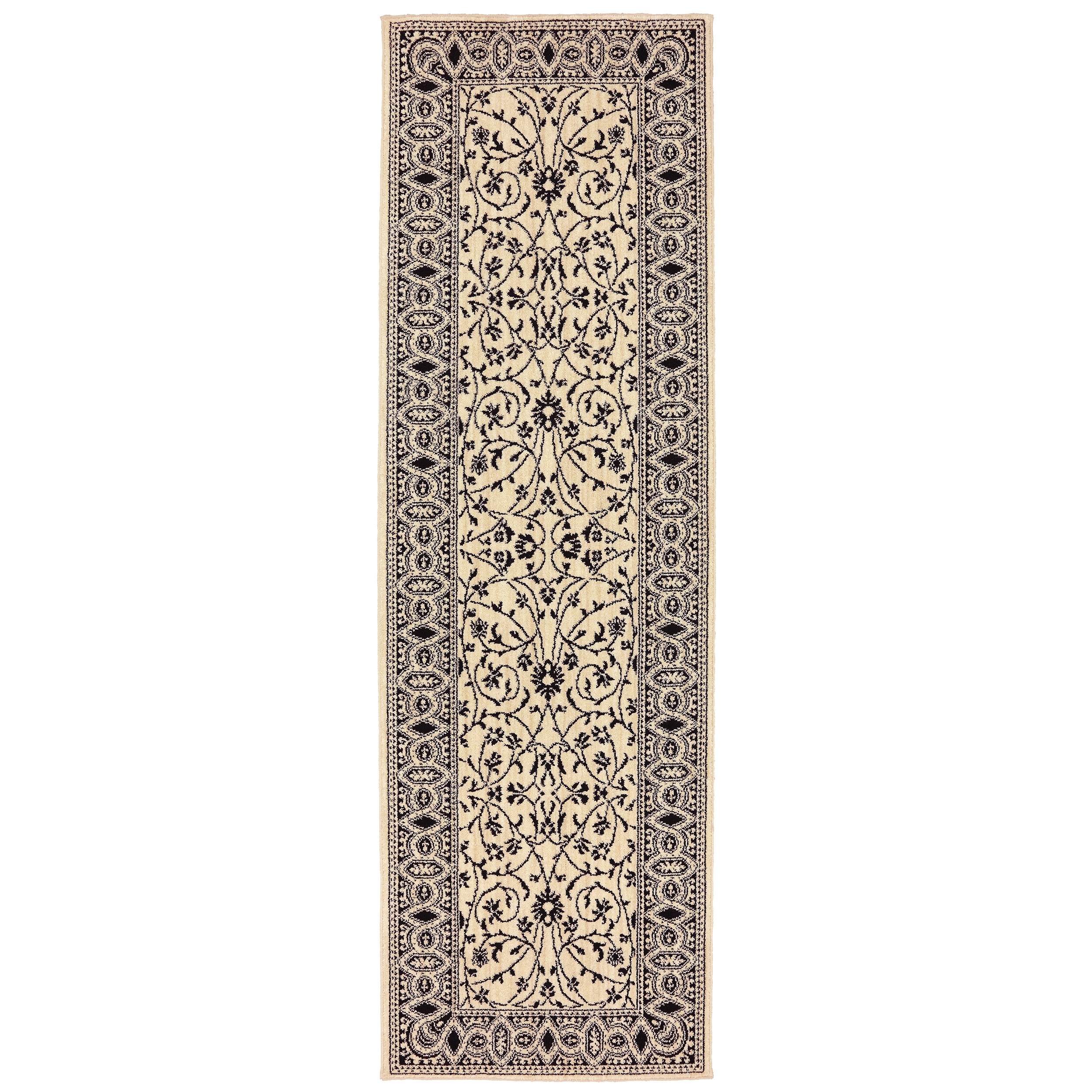 Karastan Sierra Mar Kismet Ivory/black Rug (25 X 8)