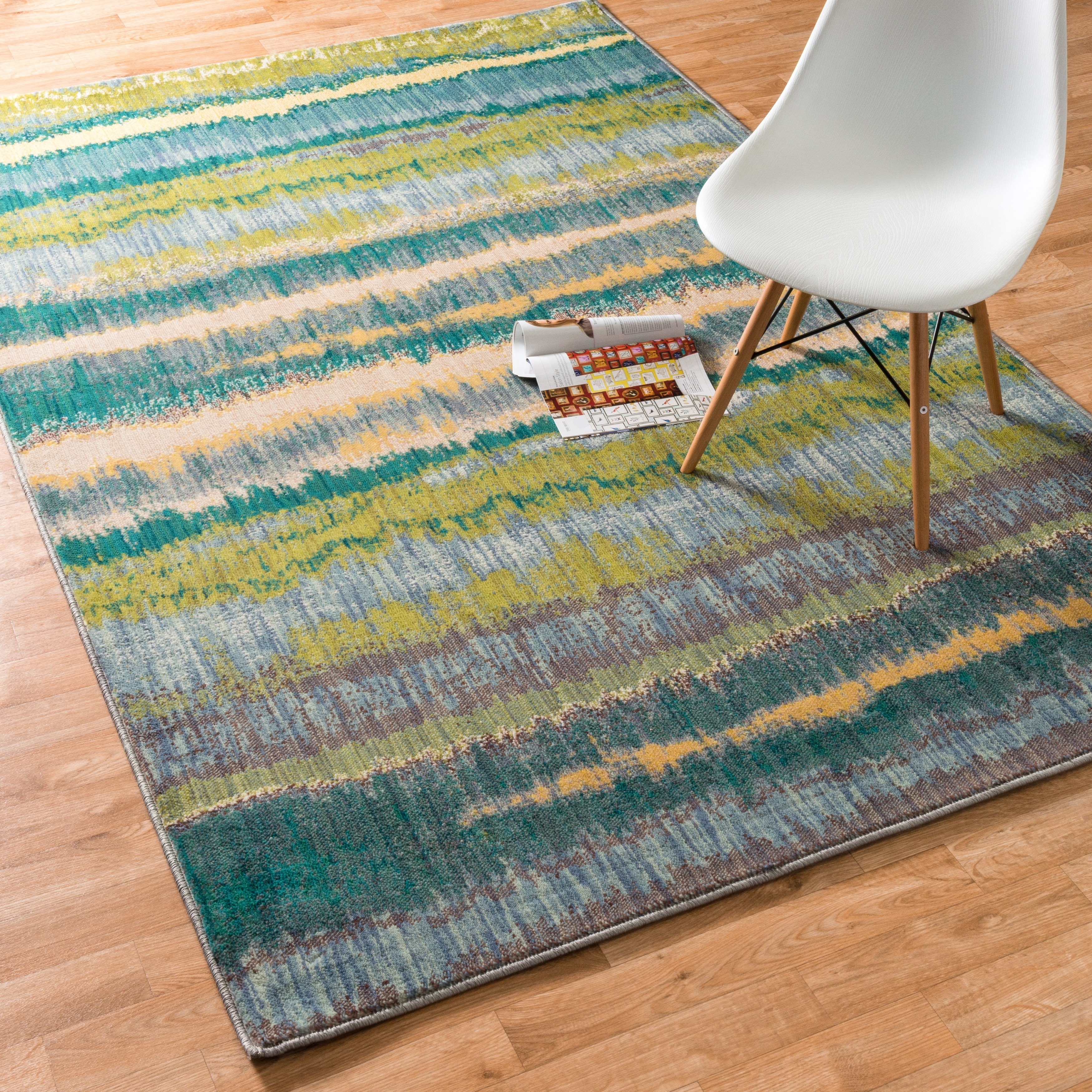 Laurent Teal/ Multi Rug (77 X 105)