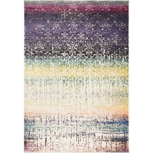 Laurent Purple/ Multi Rug (77 x 105)