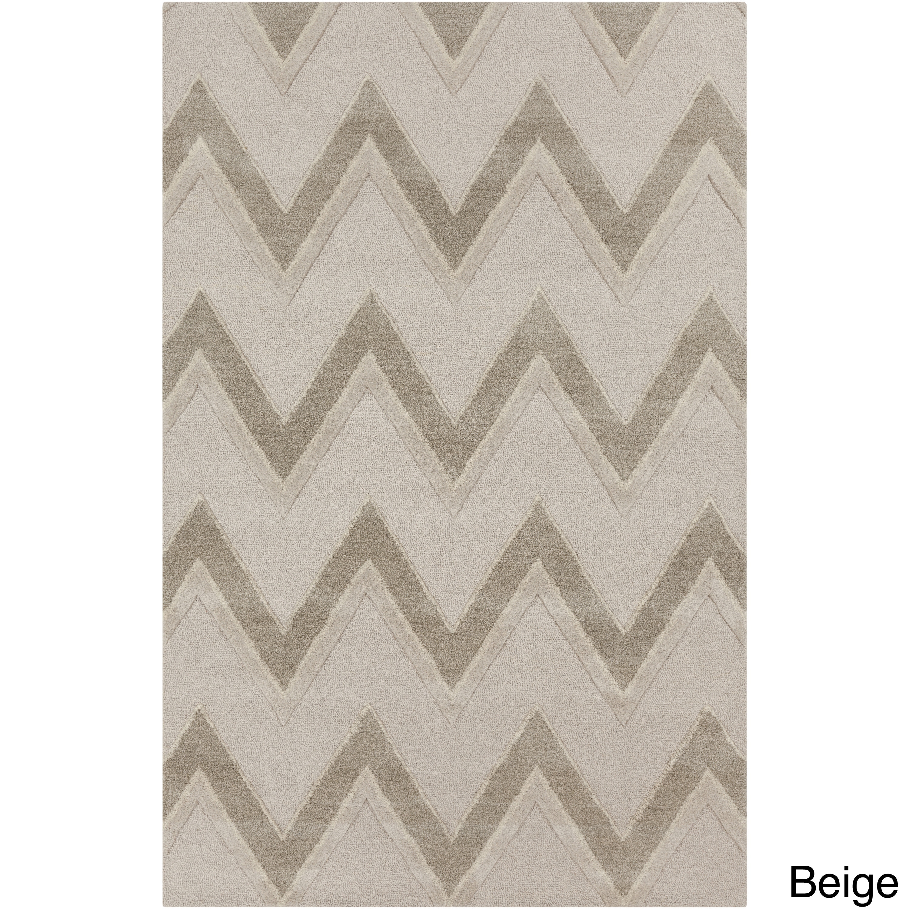 Hand tufted Gregory Chevron Wool Area Rug (8 X 10)