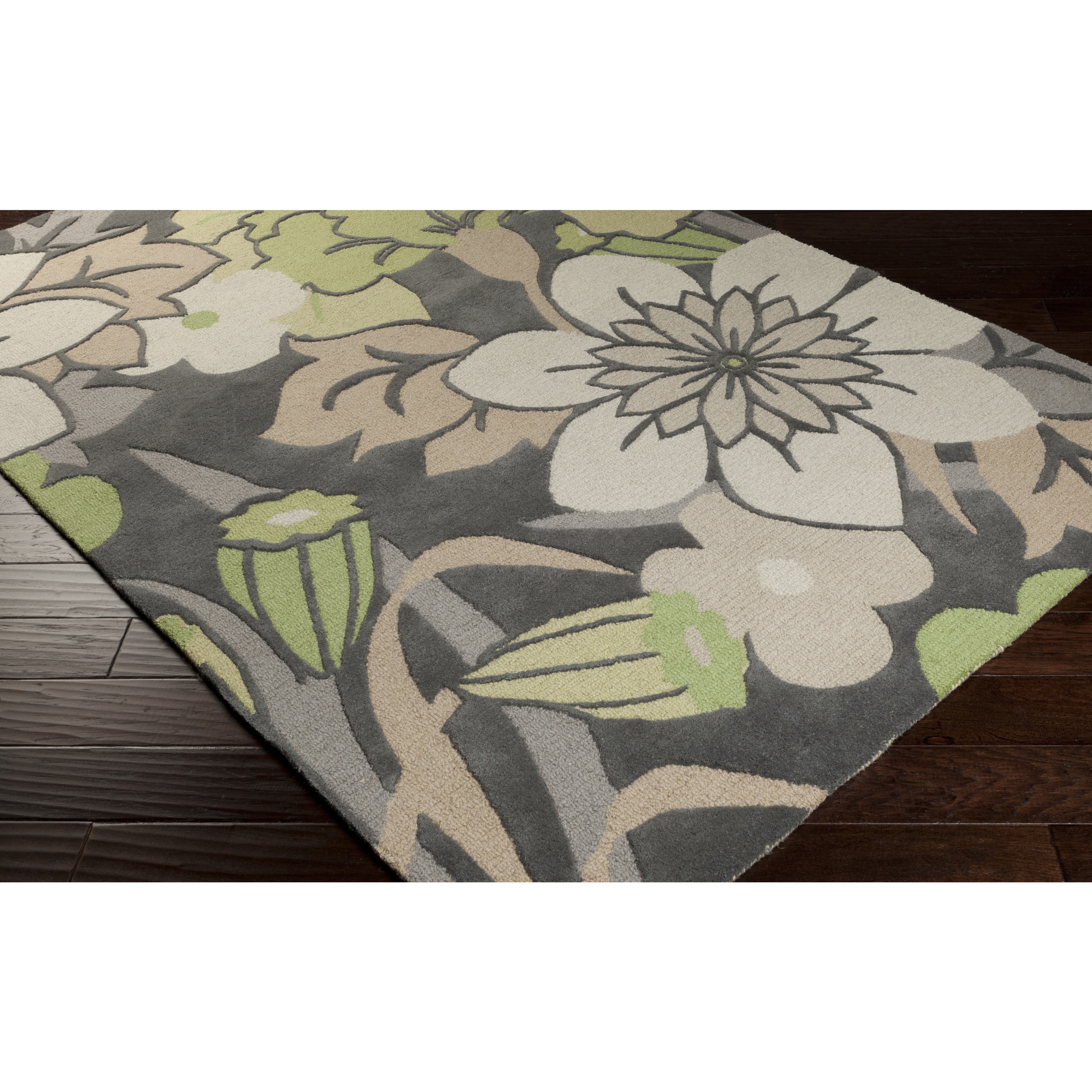 Hand tufted Gregory Floral Wool Area Rug (8 X 10)