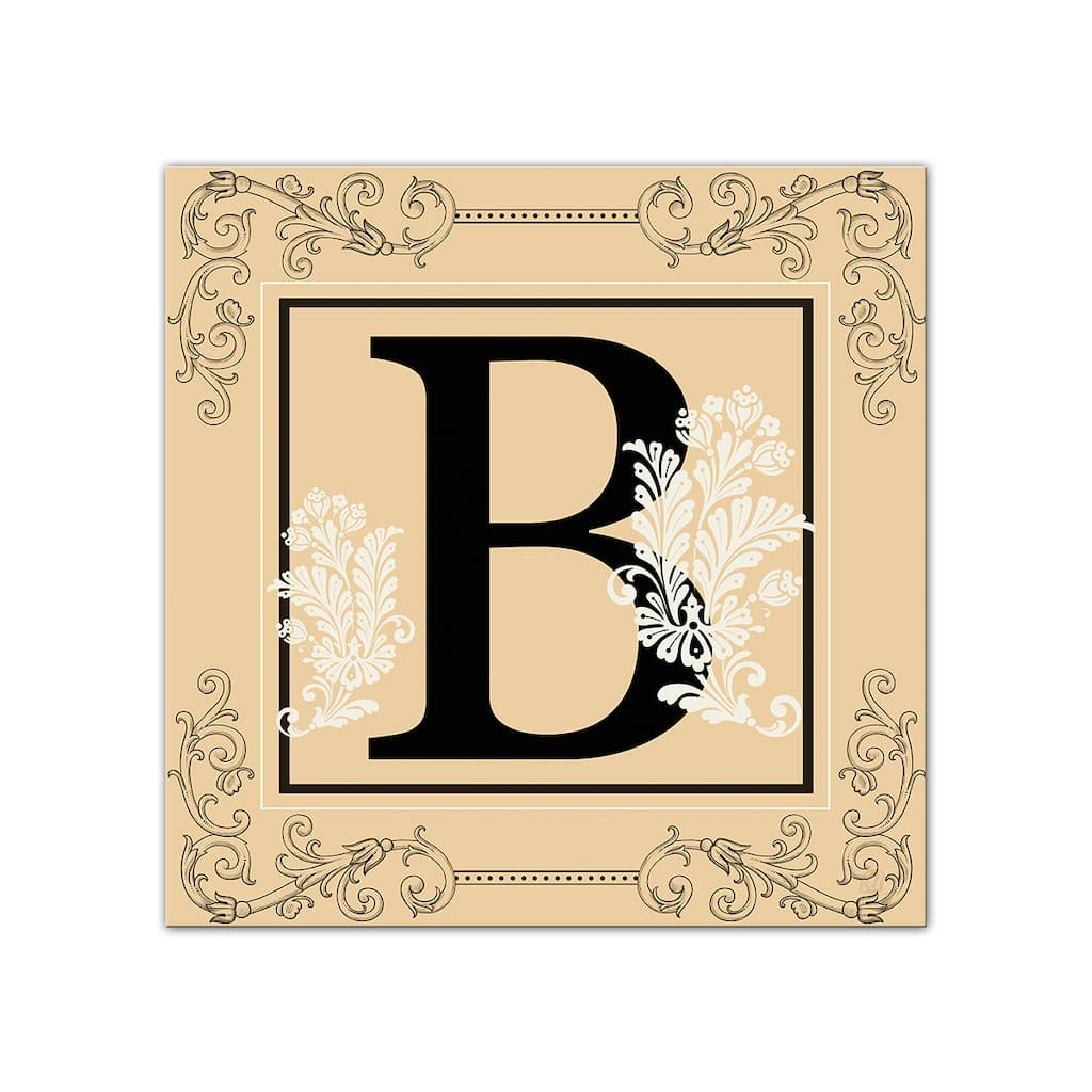 'Luxe Monogram B' Wrapped Canvas Wall Art