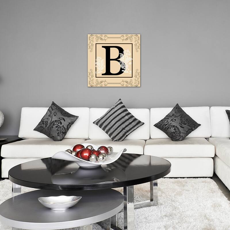 'Luxe Monogram B' Wrapped Canvas Wall Art