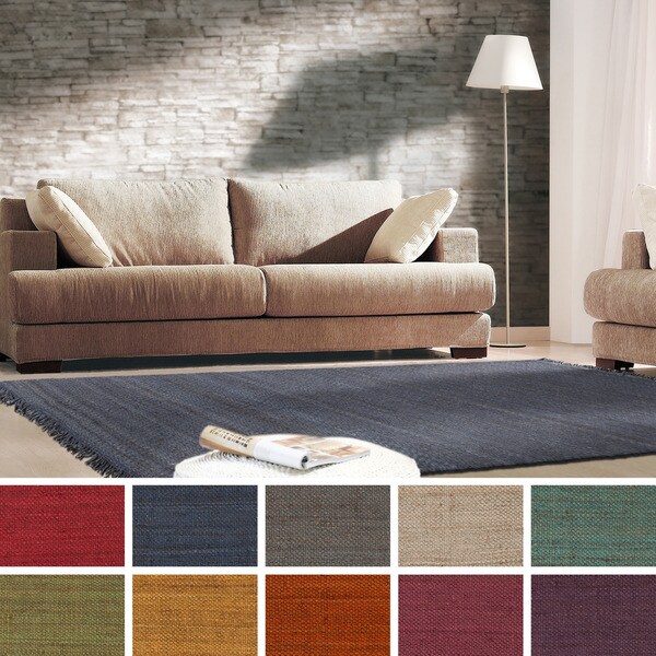 Hand-Woven Iowa Solid Jute Area Rug - 4' x 6'
