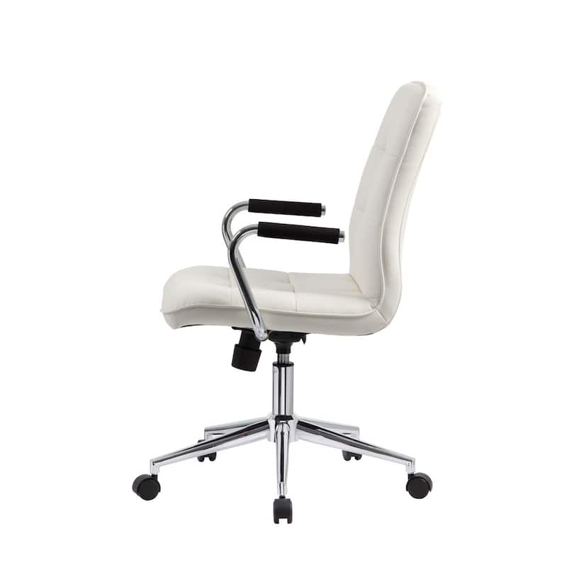Porch & Den Moreland Modern Chrome Faux Leather Office Chair