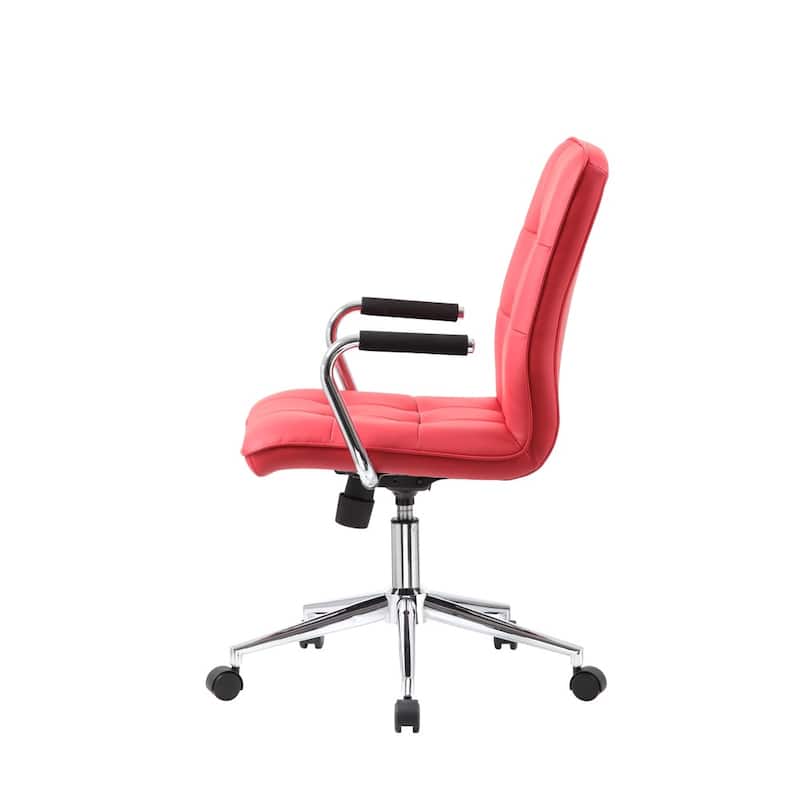 Porch & Den Moreland Modern Chrome Faux Leather Office Chair