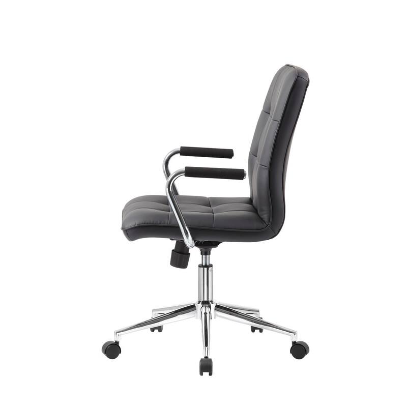 Porch & Den Moreland Modern Chrome Faux Leather Office Chair