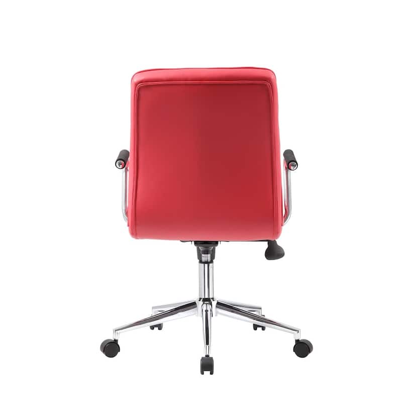 Porch & Den Moreland Modern Chrome Faux Leather Office Chair
