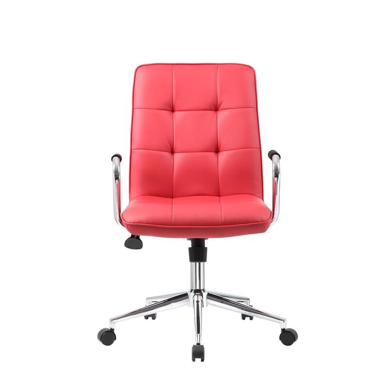 Porch & Den Moreland Modern Chrome Faux Leather Office Chair