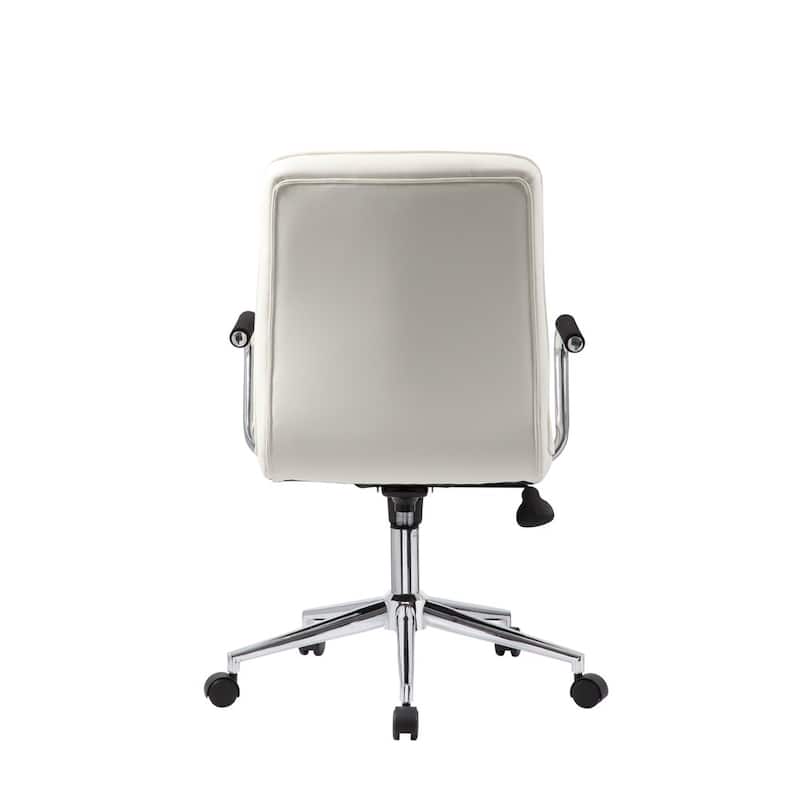 Porch & Den Moreland Modern Chrome Faux Leather Office Chair