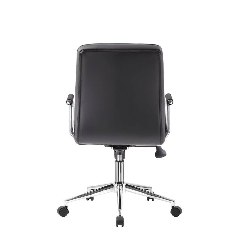 Porch & Den Moreland Modern Chrome Faux Leather Office Chair