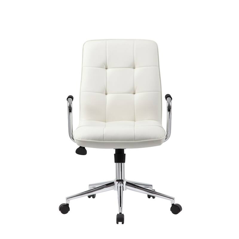 Porch & Den Moreland Modern Chrome Faux Leather Office Chair