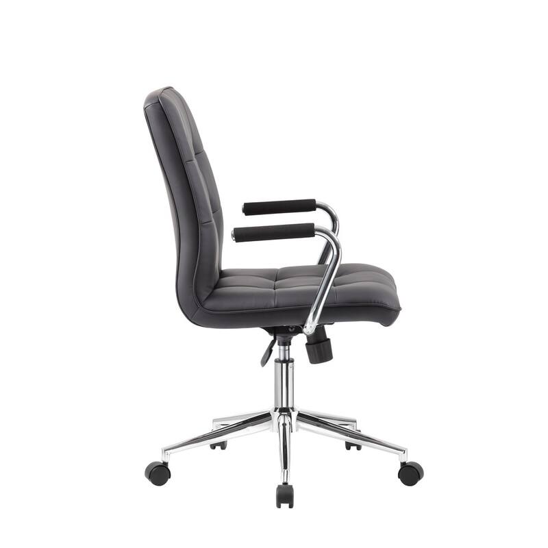 Porch & Den Moreland Modern Chrome Faux Leather Office Chair