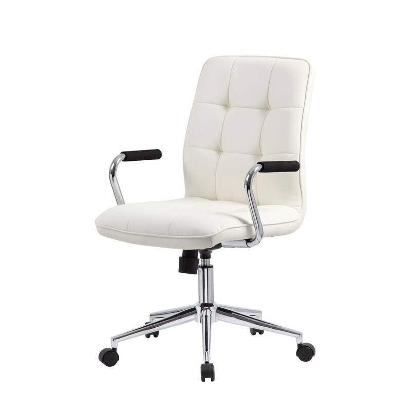Porch & Den Moreland Modern Chrome Faux Leather Office Chair