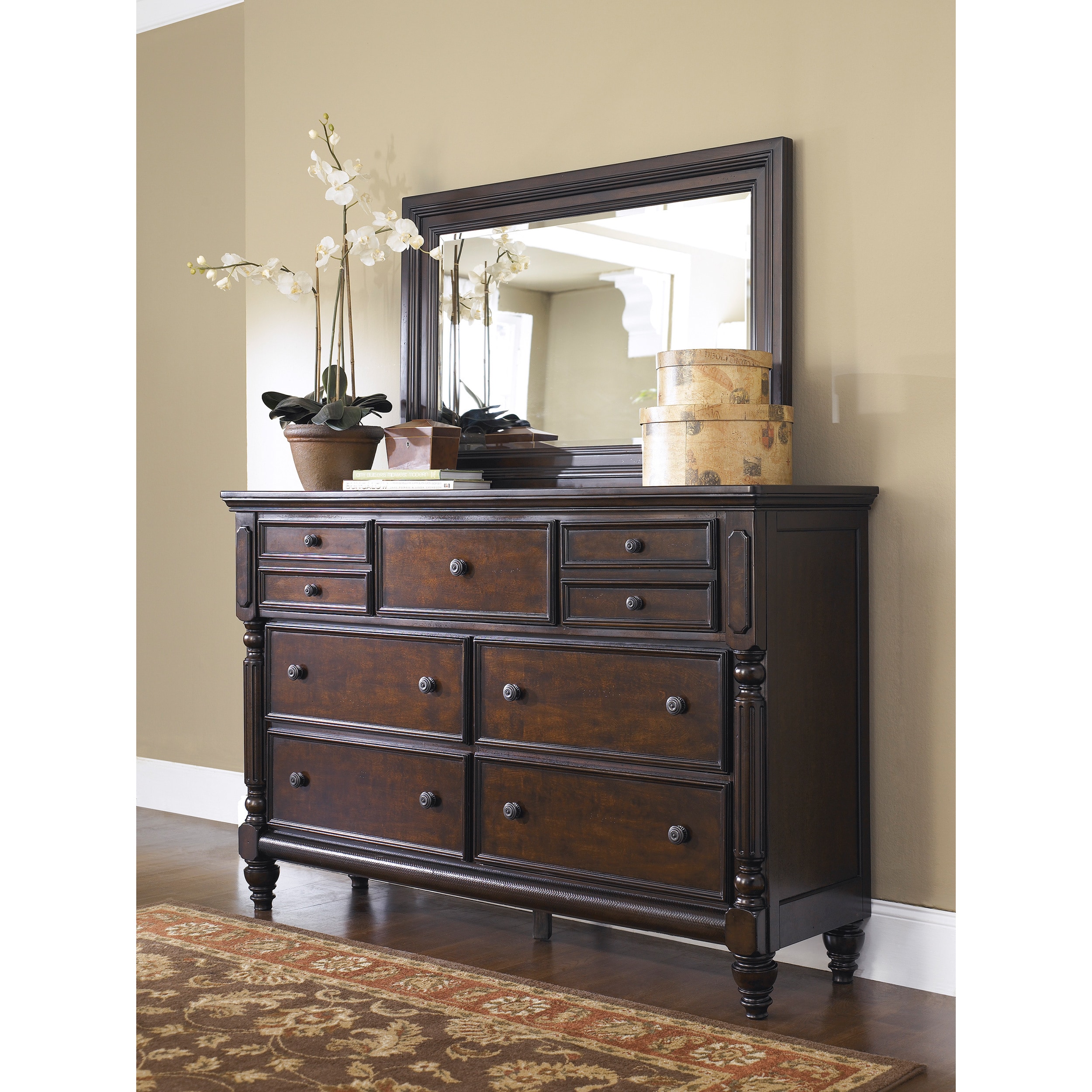 Signature Designs By Ashley Key Town Dark Brown Bedroom Mirror