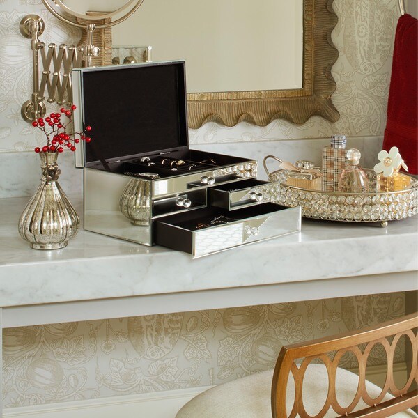 Shop Heritage Mirrored Jewelry Box Free Shipping Today Overstock
