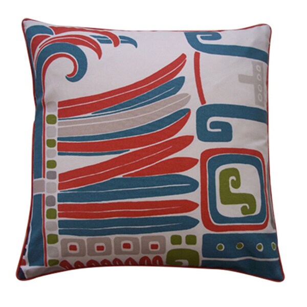 Handmade Kaleidoscope Red Abstract Pillow - 20" x 20"
