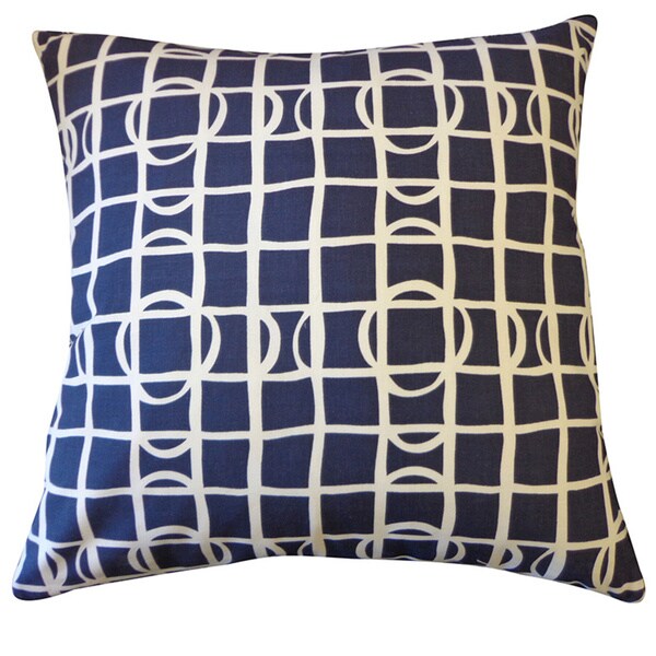 Shop Navy Geometric 20x20inch Pillow On Sale Free Shipping