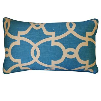 Jiti Blue Handmade Cotton Rectangle Accent Pillow - 12 x 20