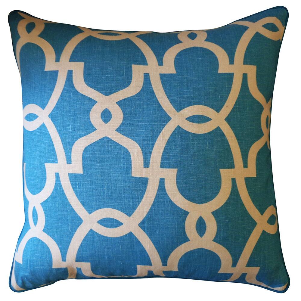 Jiti Multi-color Lake House Geometric Cotton Accent Pillow - 20 x 20
