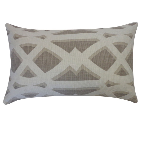 Handmade Crossroads Gray Geometric Pillow - 12" x 20"