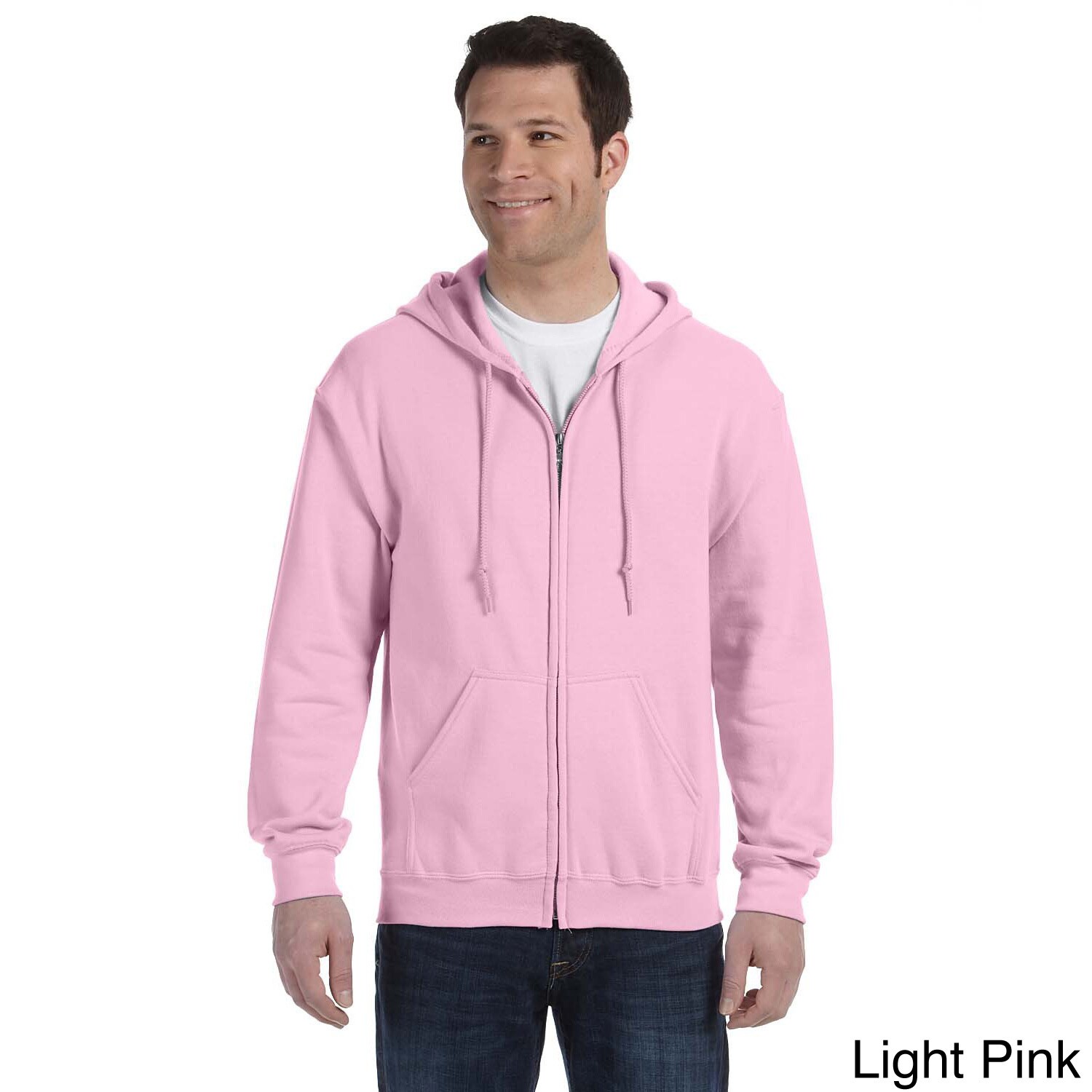 pink zip hoodie men's