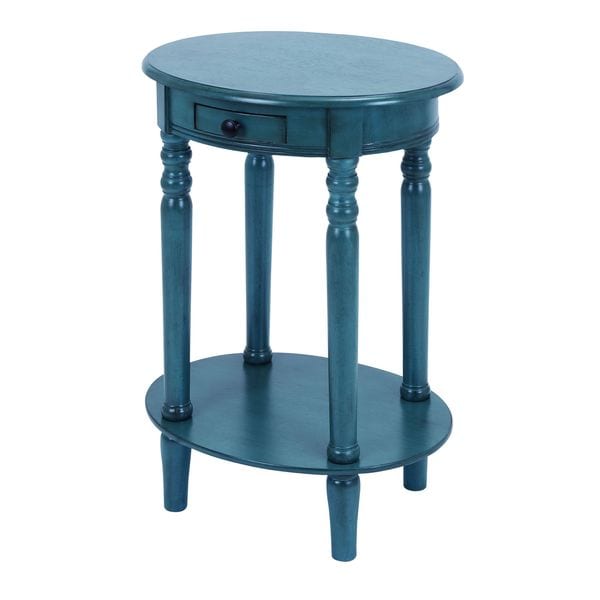 Accent Table With Mahogany Aqua Blue Wood Bed Bath Beyond 9143799