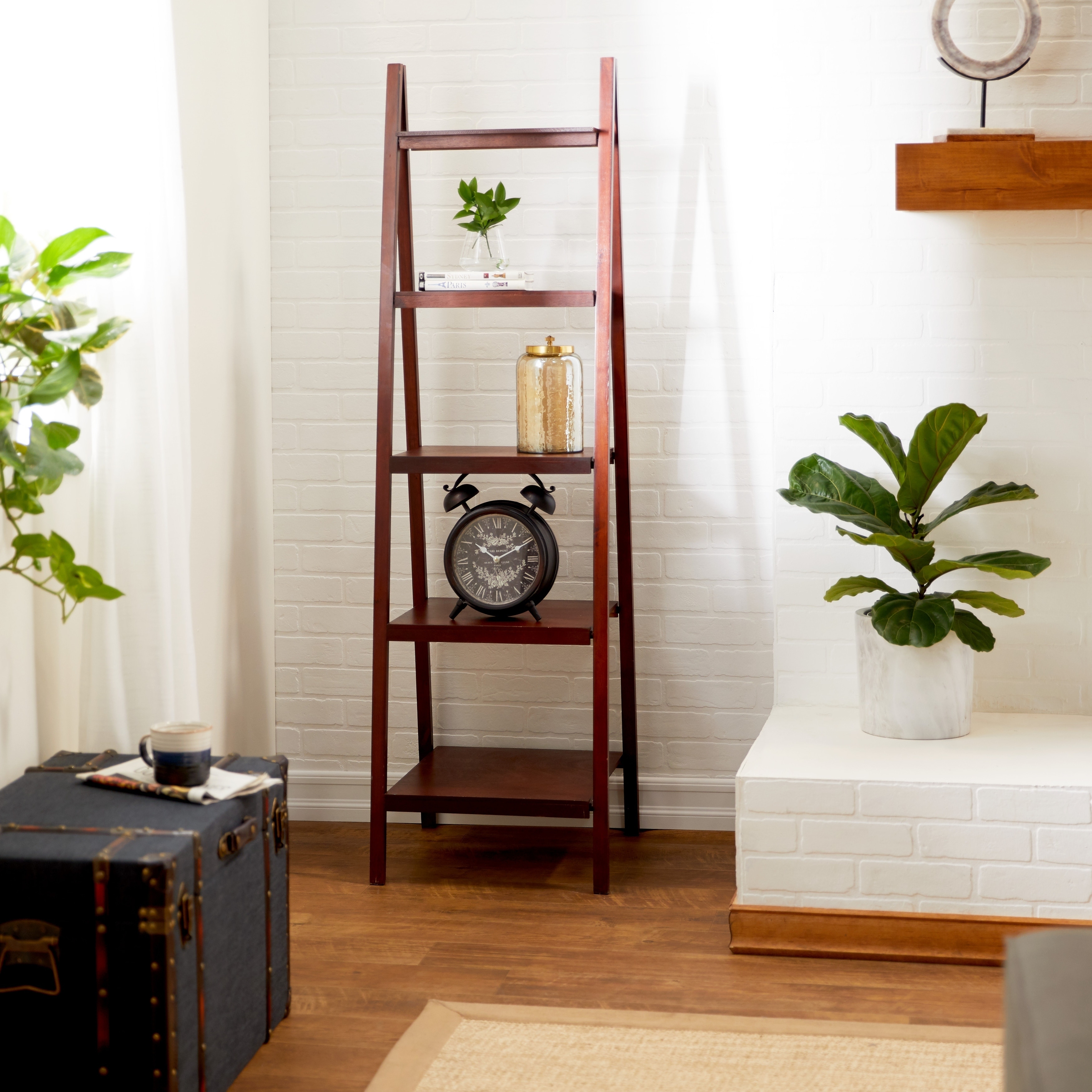 66 inch Brown Wood Bookcase