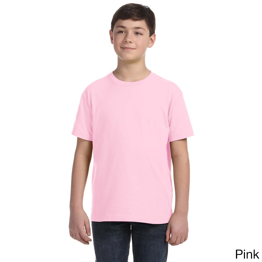 Lat Youth Fine Jersey T shirt Pink Size L (14 16)