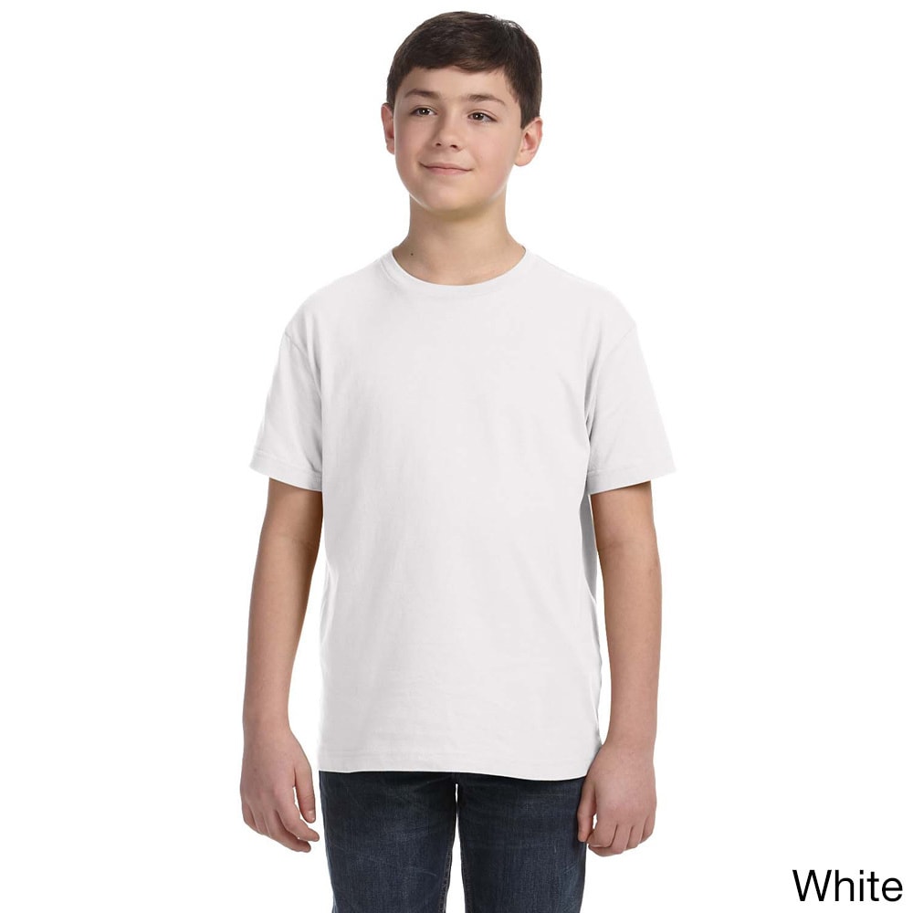 Lat Youth Fine Jersey T shirt White Size L (14 16)