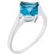 preview thumbnail 12 of 12, Oravo Sterling Silver Princess-cut Gemstone Solitaire Rhodium Finished Ring