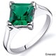 preview thumbnail 6 of 12, Oravo Sterling Silver Princess-cut Gemstone Solitaire Rhodium Finished Ring