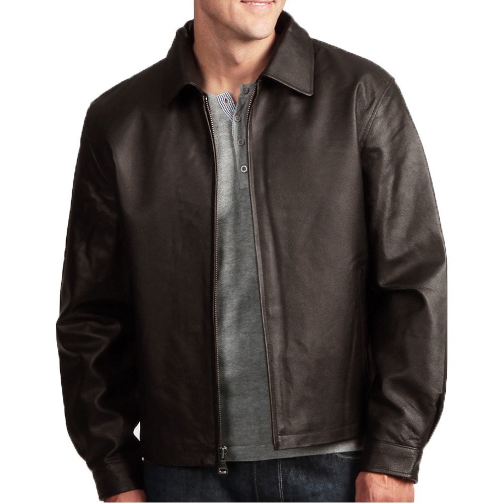 Mens Dark Brown Genuine Leather Jacket With Zip out Liner