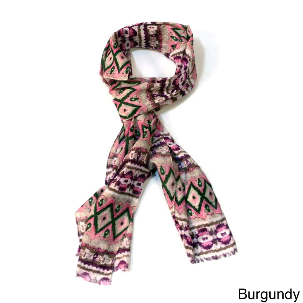 Magid Ikat Tribal Printed Lightweight Scarf