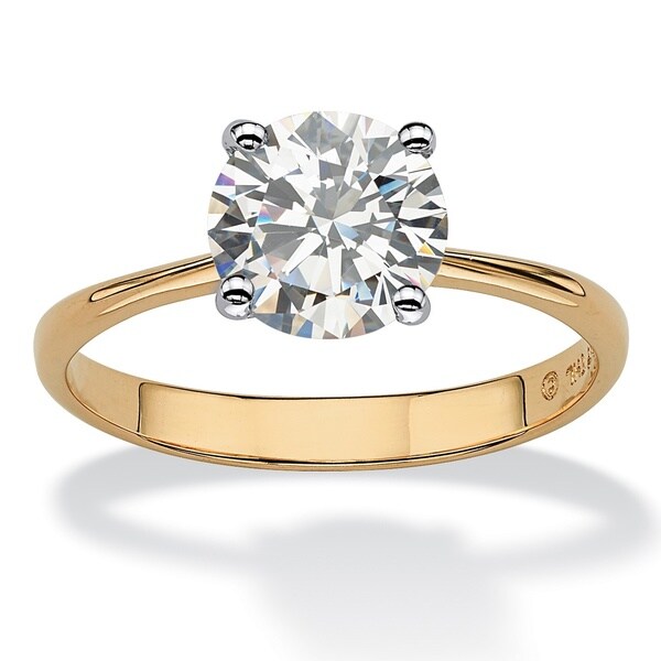 2.50-Carat Round Genuine Topaz 10k Yellow Gold Solitaire Bridal Engagement Ring