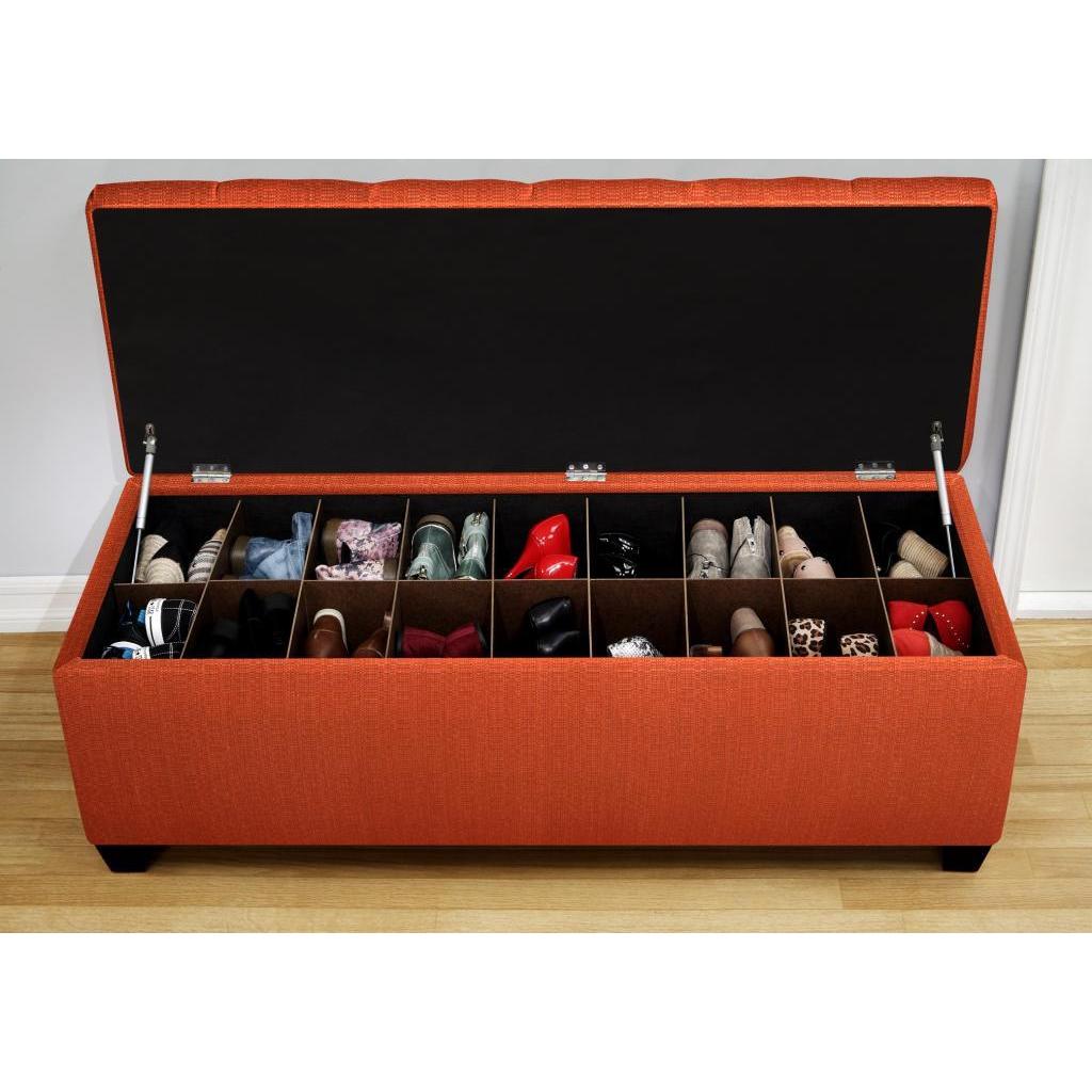 The Sole Candice Pumpkin Secret Shoe Storage Bench | eBay