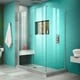 preview thumbnail 20 of 45, DreamLine Unidoor Plus 52 in. W x 30 3/8 in. D x 72 in. H Frameless Hinged Shower Enclosure - 30.38" x 52" Brushed Nickel Finish