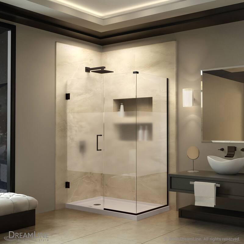 DreamLine Unidoor Plus 52 in. W x 30 3/8 in. D x 72 in. H Frameless Hinged Shower Enclosure - 30.38" x 52"