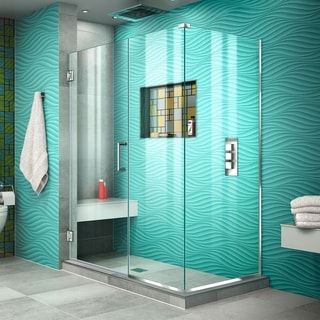 DreamLine Unidoor Plus 52 in. W x 30 3/8 in. D x 72 in. H Frameless Hinged Shower Enclosure - 30.38" x 52"