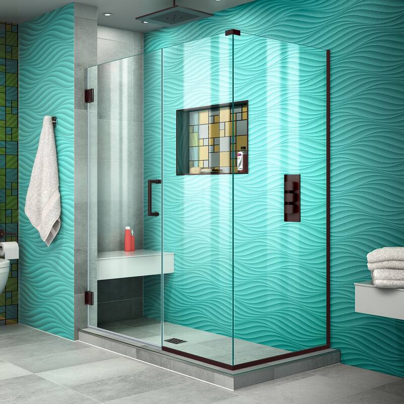 DreamLine Unidoor Plus 52 1/2 in. W x 30 3/8 in. D x 72 in. H Frameless Hinged Shower Enclosure - 30.38" x 52.5"