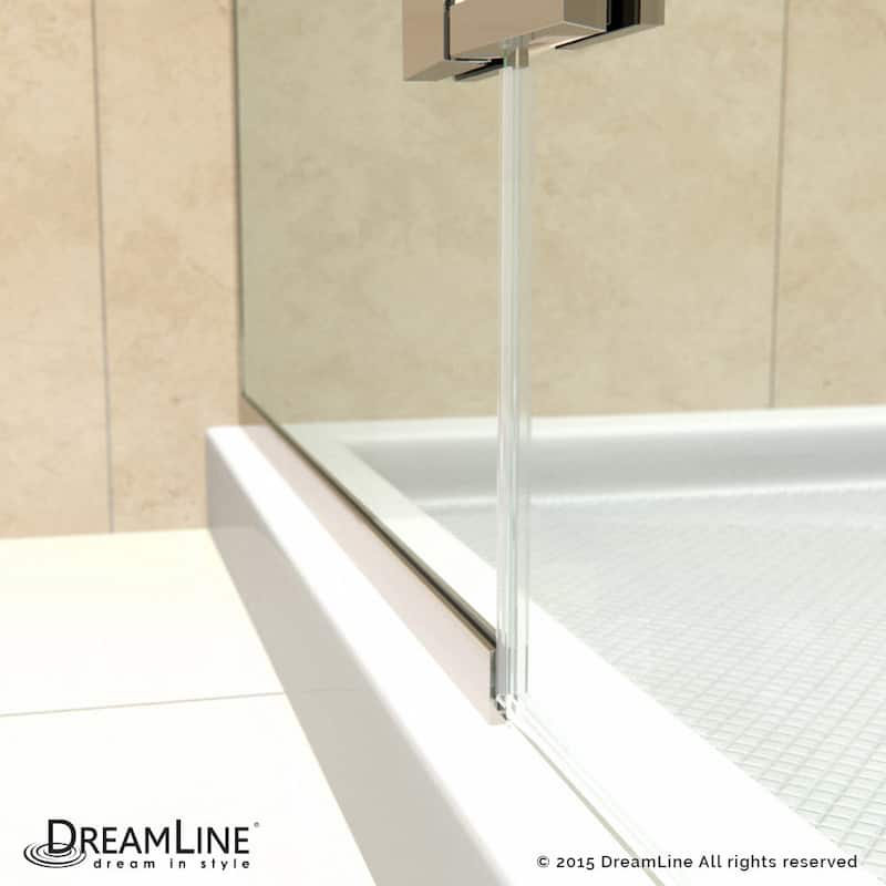 DreamLine Unidoor Plus 57 1/2 in. W x 30 3/8 in. D x 72 in. H Frameless Hinged Shower Enclosure - 30.38" x 57.5"