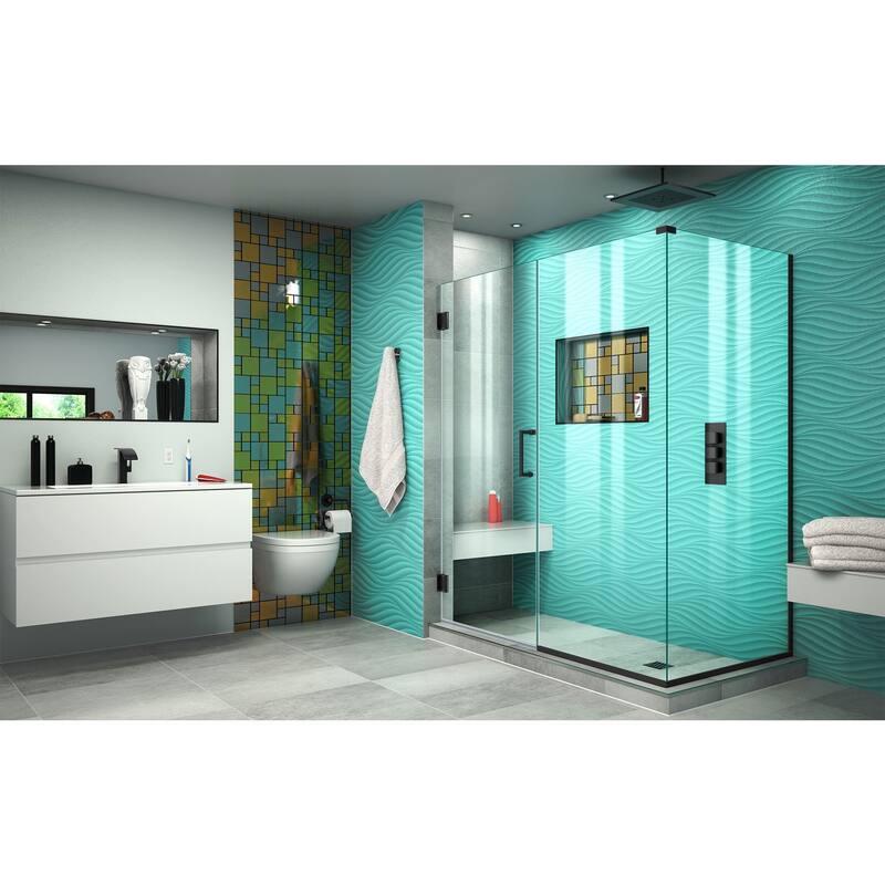 DreamLine Unidoor Plus 60 1/2 in. W x 30 3/8 in. D x 72 in. H Frameless Hinged Shower Enclosure - 30.38" x 60.5"